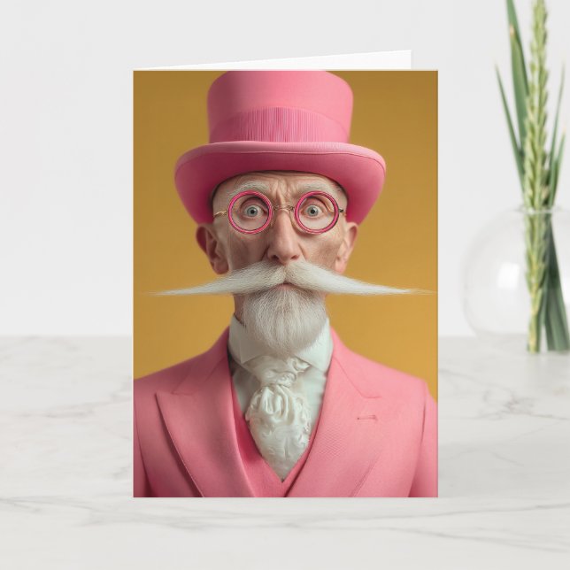Dapper Gentleman in Pink Invitation (Front)