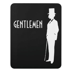 Dapper Gentleman Mens Room Vintage Restroom Door Sign
