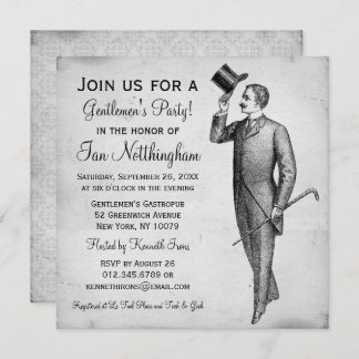 Dapper Gentlemen's Party Invitations