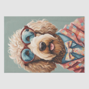Dapper Golden Doodle in Stylish Attire Tissue Paper