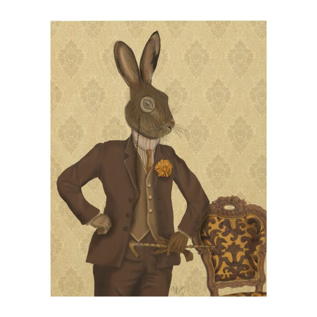 Dapper Hare Wood Wall Decor (Front)