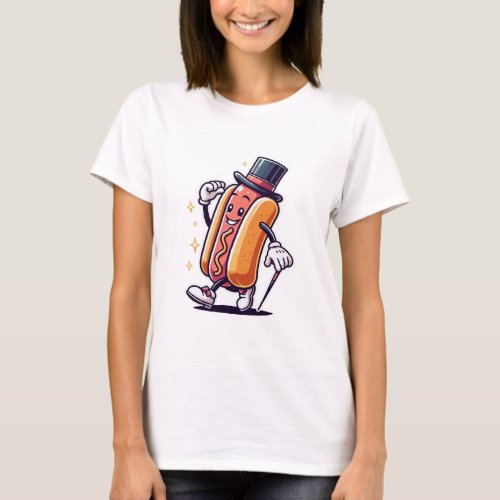 Dapper Hotdog  _ Sophisticated Sausage T_Shirt