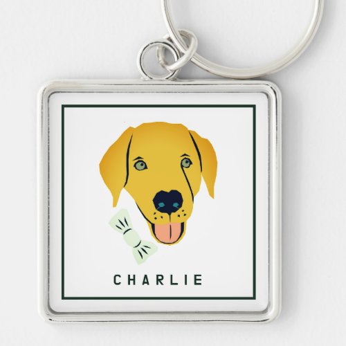 Dapper Labrador Dog Custom Keychain