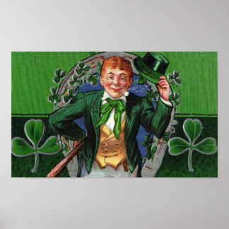 Dapper Leprechaun Vintage St. Patrick's Day Poster