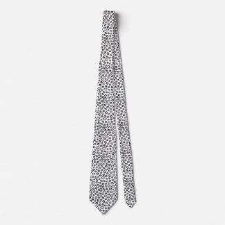Dapper Monochrome Feline Elegance Neck Tie