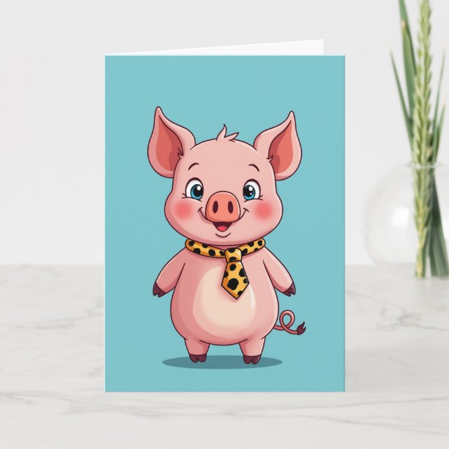 Dapper Pig Fathers Day Card (Front)
