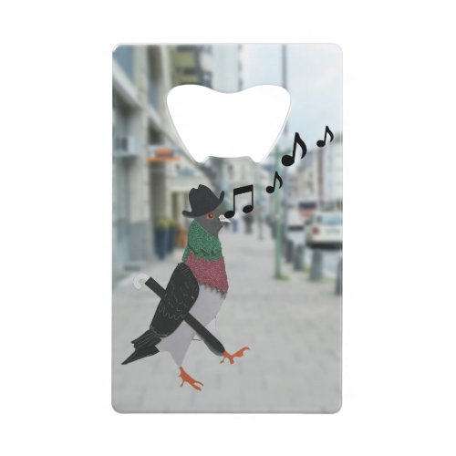 Dapper Pigeon About Town Funny Credit Card Bottle Opener