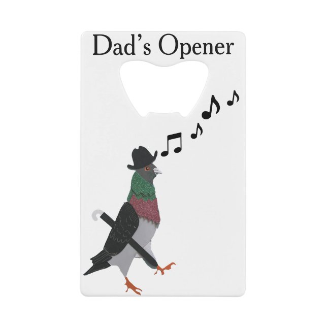 Dapper Pigeon  Credit Card Bottle Opener (Front)