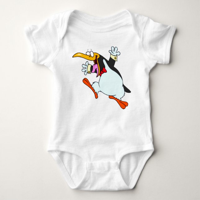 “Dapper Pinguin in a Tuxedo** T-Shirt Baby Bodysuit (Front)