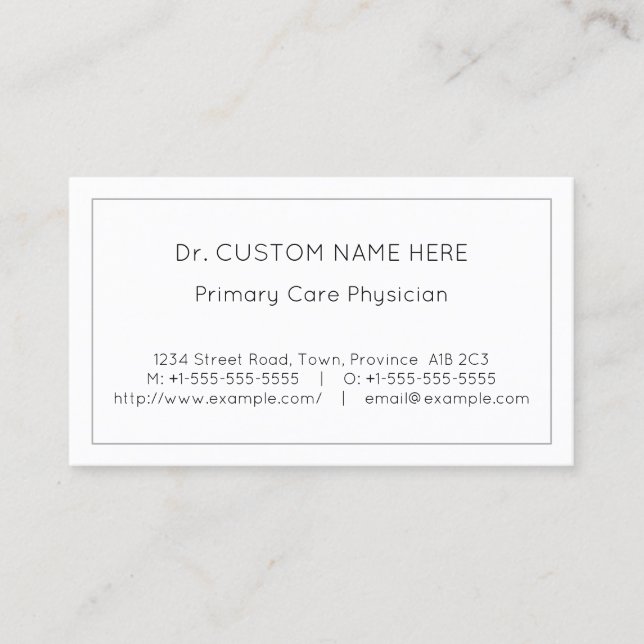 Dapper, Plain Business Card (Front)
