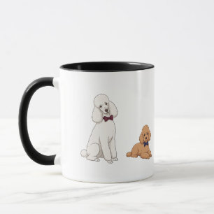 Dapper Poodle Bow Tie Dog Poses Elegant Mug