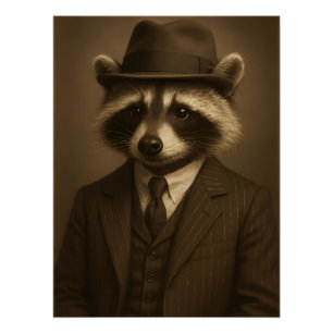 Dapper Raccoon Poster
