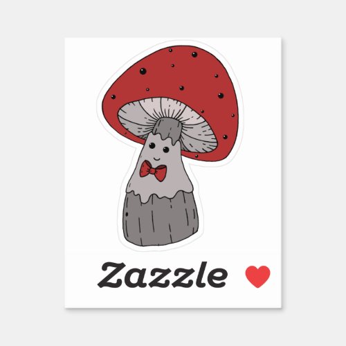 Dapper Red Mushroom Man Laptop Sticker
