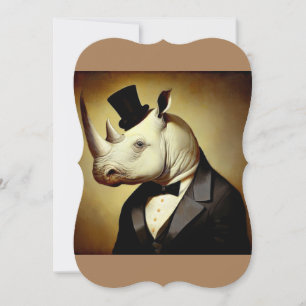 Dapper Rhinoceros Greeting Card