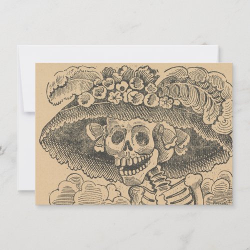 Dapper Skeleton Calavera Catrina Elegant Skull Card