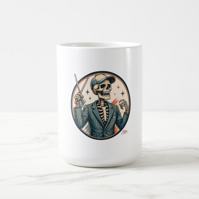 Dapper Skeleton Conductor Shirt Coffee Mug (Center)