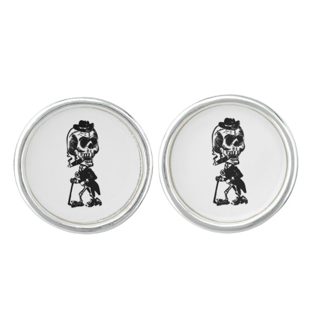 Dapper Skeleton Cufflinks (Front)