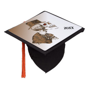 Dapper Skull with Year Graduation Cap Topper