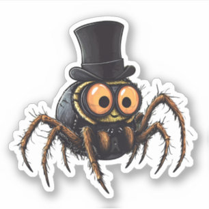 Dapper Spider in a Tuxedo and Top Hat Sticker