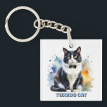 Dapper Tuxedo Cat Keychain<br><div class="desc">This cute design features a dapper tuxedo cat with style. Perfect for cat lovers of all ages.</div>