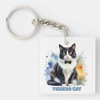 Dapper Tuxedo Cat Keychain