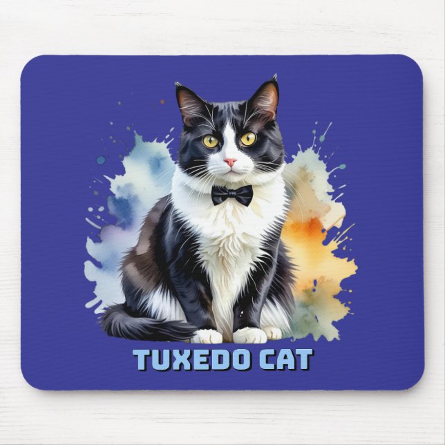 Dapper Tuxedo Cat Mouse Pad (Front)