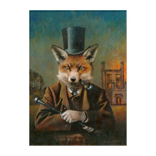 Dapper Victorian Fox Acrylic Print