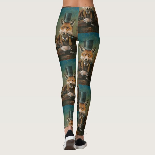 Dapper Victorian Fox Leggings (Back)