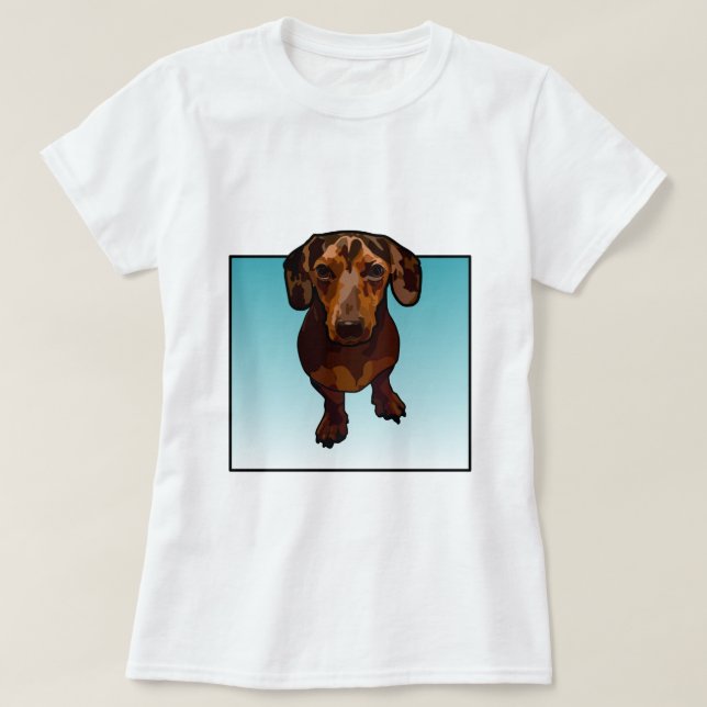 Dapple Dachshund Artsy T-Shirt (Design Front)