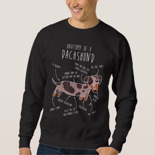 Dapple Dachshund Dog Anatomy Cute Red Merle Pet Mo Sweatshirt