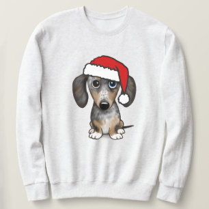 Dapple Dachshund Santa Cute Wiener Dog Sweatshirt
