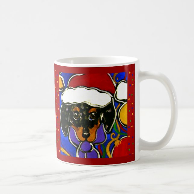 Dapple Doxie Christmas Coffee Mug (Right)