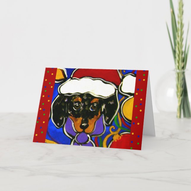 Dapple Doxie Christmas Holiday Card (Front)