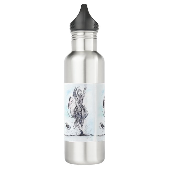 Dapple-eyed Bronc Stainless Steel Water Bottle (Left)