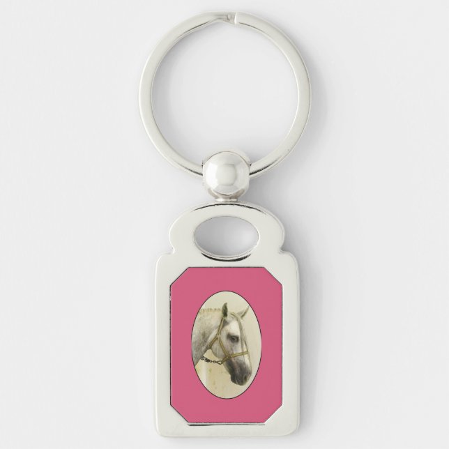 Dapple Gray Andalusian Horse Keychain (Front)