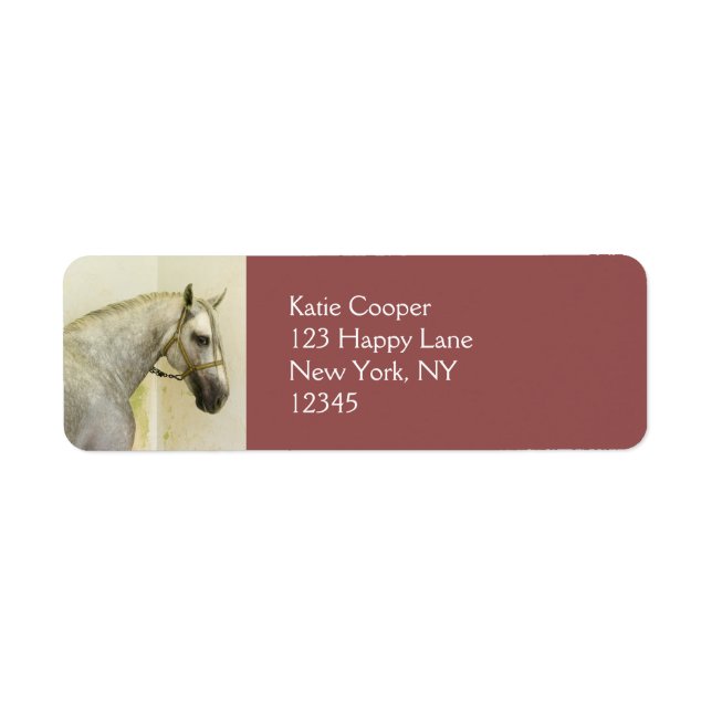 Dapple Gray Andalusian Horse Label (Front)