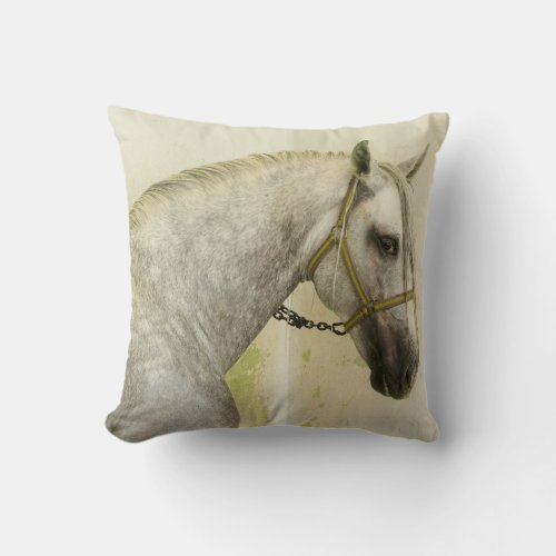 Dapple Gray Andalusian Horse Throw Pillow