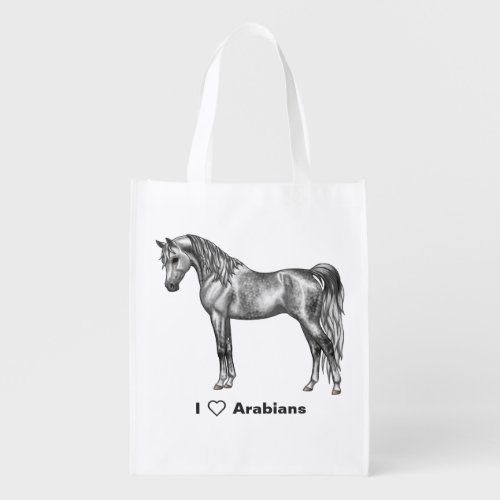 Dapple Gray Egyptian Arabian Horse Grocery Bag
