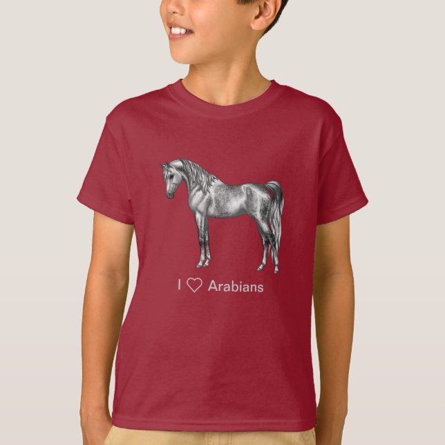 Dapple Gray Egyptian Arabian Horse T-Shirt (Front)