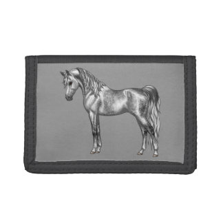 Dapple Gray Egyptian Arabian Horse Tri-fold Wallet