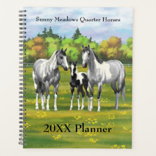 Dapple Gray Pinto Paint Horses In Summer Pasture Planner