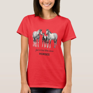 Dapple Gray Pinto Paint Quarter Horses T-Shirt