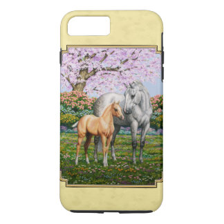 Dapple Gray Quarter Horse Mare Palomino Foal iPhone 8 Plus/7 Plus Case