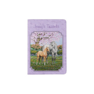 Dapple Gray Quarter Horse Mare Palomino Foal Passport Holder