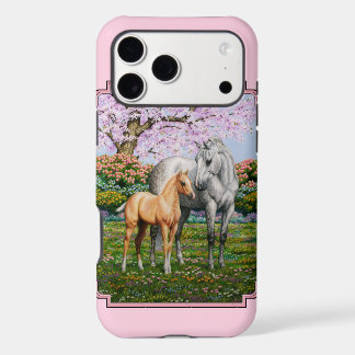 Dapple Gray Quarter Horse Mare Palomino Foal Pink iPhone 17 Pro Max Case