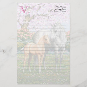 Dapple Gray Quarter Horse Mare Palomino Foal Stationery