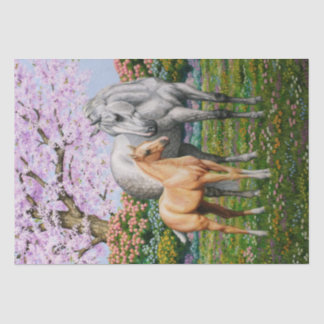 Dapple Gray Quarter Horse Mare Palomino Foal Tissue Paper