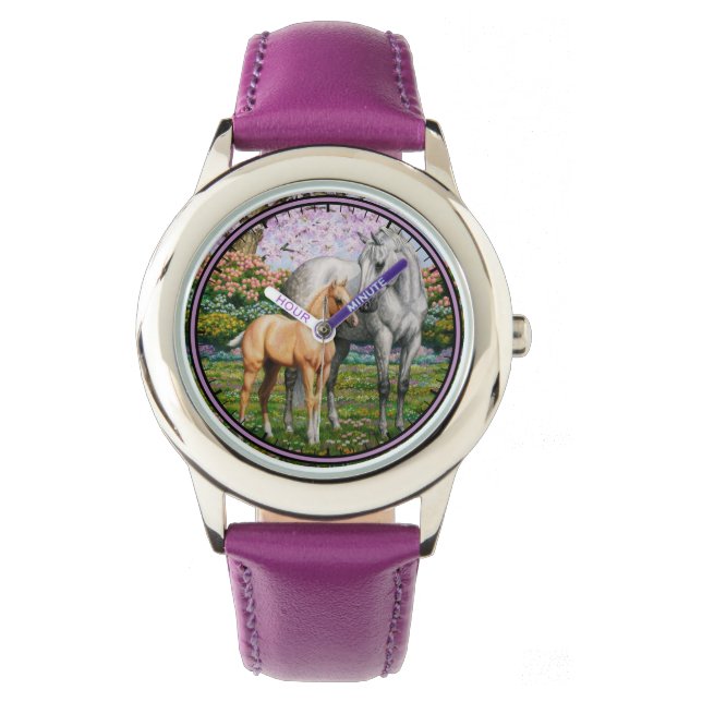 Dapple Gray Quarter Horse Mare Palomino Foal Watch (Front)