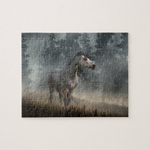Dapple Gray War Horse Jigsaw Puzzle