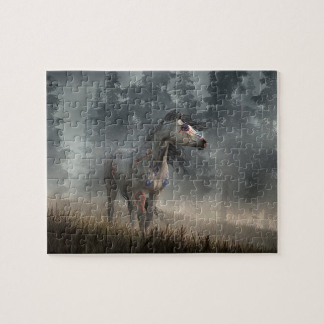 Dapple Gray War Horse Jigsaw Puzzle (Horizontal)